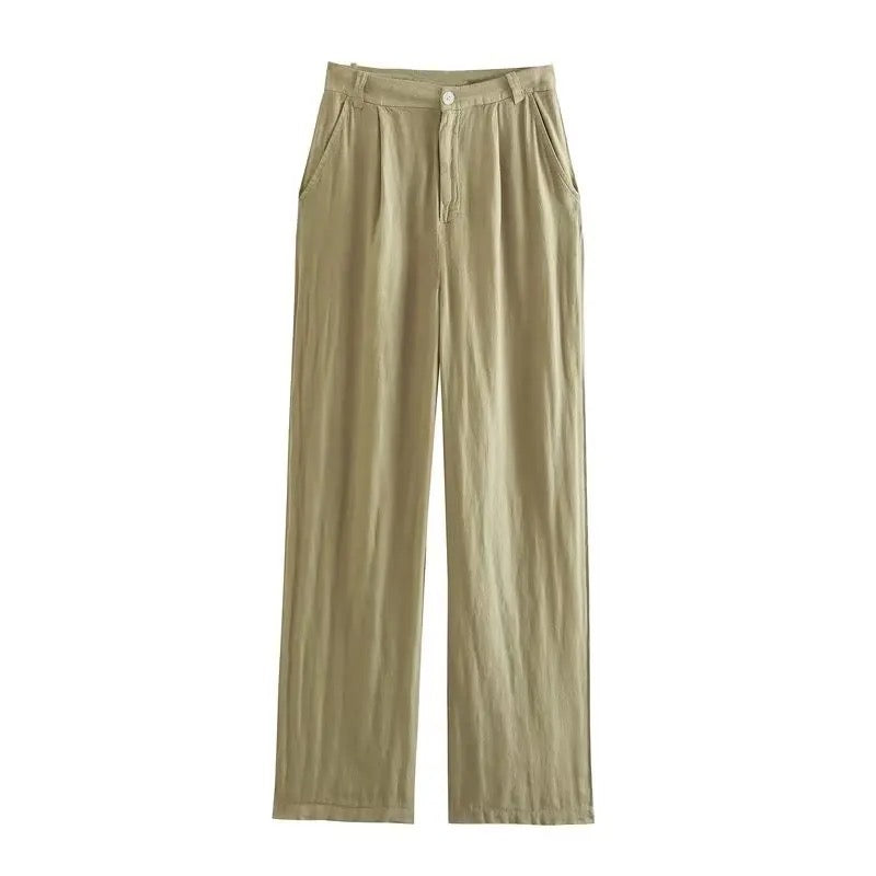 Athleta Green Linen Pants