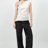 Asymmetrical Silver Detail Top