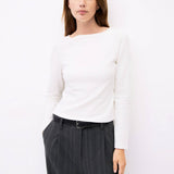 The Martina Top | Soft Brushed Wide Neck Long Sleeve