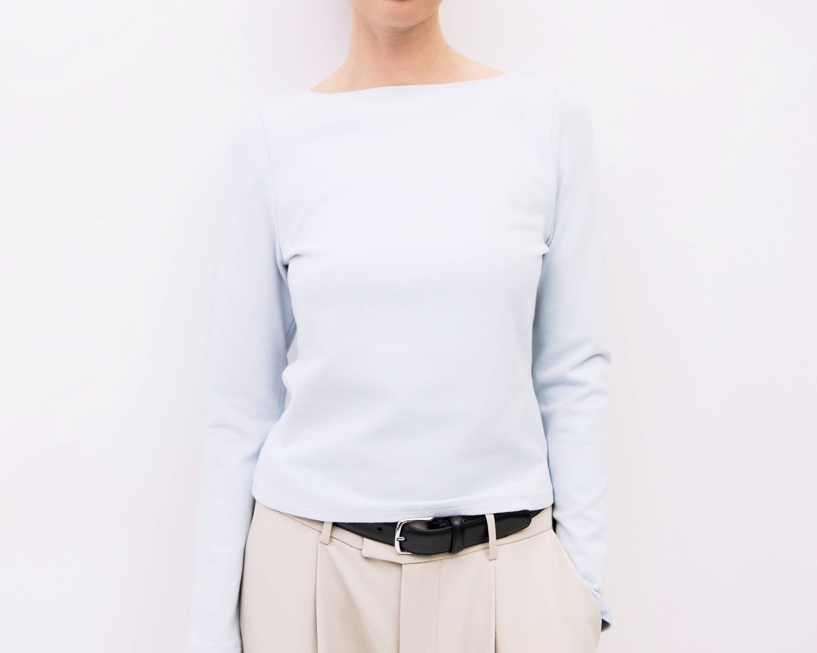 The Martina Top | Soft Brushed Wide Neck Long Sleeve