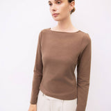 The Martina Top | Soft Brushed Wide Neck Long Sleeve