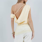 Asymmetrical Lace Detail Top