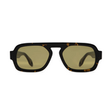 Jane Mini Sunglasses Dark Brown Tortoise with Olive Lens