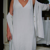 Vintage V-Neck Dress and Sweater Set
