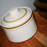 Vintage Salt Pot Stoneware with Lid
