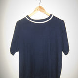 Vintage 00s Navy & White Sweater Top