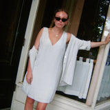 Vintage V-Neck Dress and Sweater Set