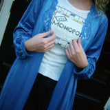 Vintage Silk & Lace Duster Robe