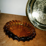 Vintage Amber Glass Ashtray