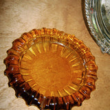 Vintage Amber Glass Ashtray