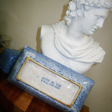 Vintage Blue Speckled Ceramic Butter Dish