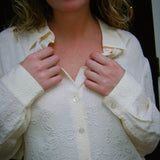 Vintage 90s Floral Textured Buttondown