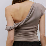 The Itria Top | Twist Shoulder Knit Top