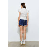 Maren Shortsleeve Collared Tie Back Top