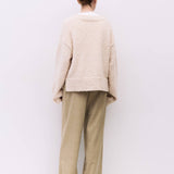 The Glen Sweater | Oversized Boucle Knit V-Neck Sweater