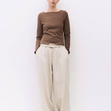 The Martina Top | Soft Brushed Wide Neck Long Sleeve