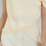 Asymmetrical Lace Detail Top