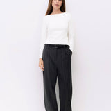 The Martina Top | Soft Brushed Wide Neck Long Sleeve