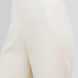 Fringe Hem Knit Wide Leg Pant