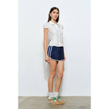 Maren Shortsleeve Collared Tie Back Top