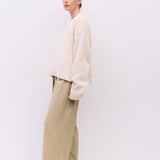 The Glen Sweater | Oversized Boucle Knit V-Neck Sweater