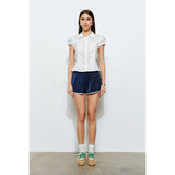 Maren Shortsleeve Collared Tie Back Top