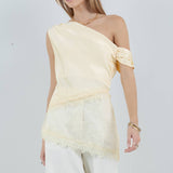 Asymmetrical Lace Detail Top