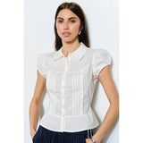 Maren Shortsleeve Collared Tie Back Top